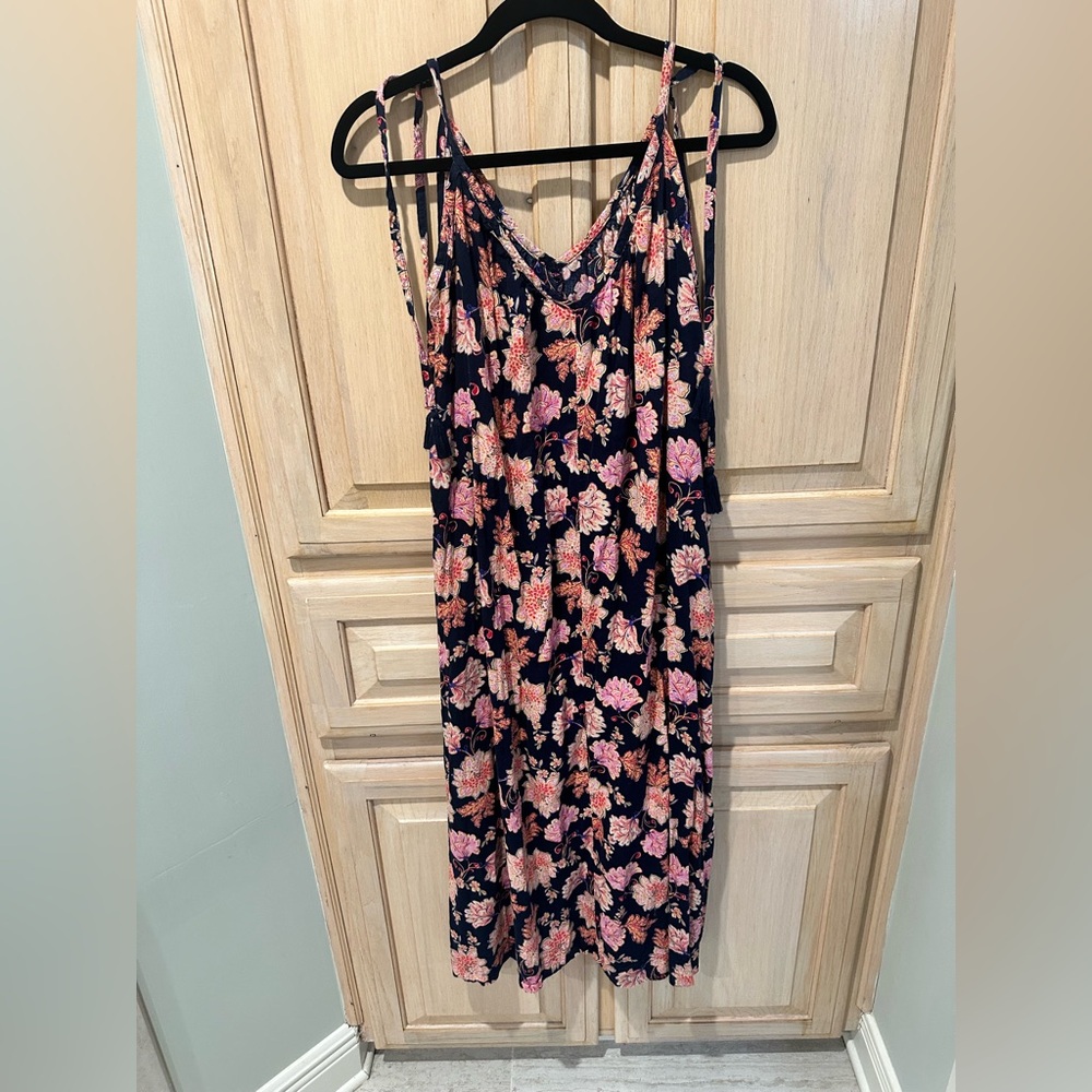 Old Navy Navy and Pink Floral Maxi Dress